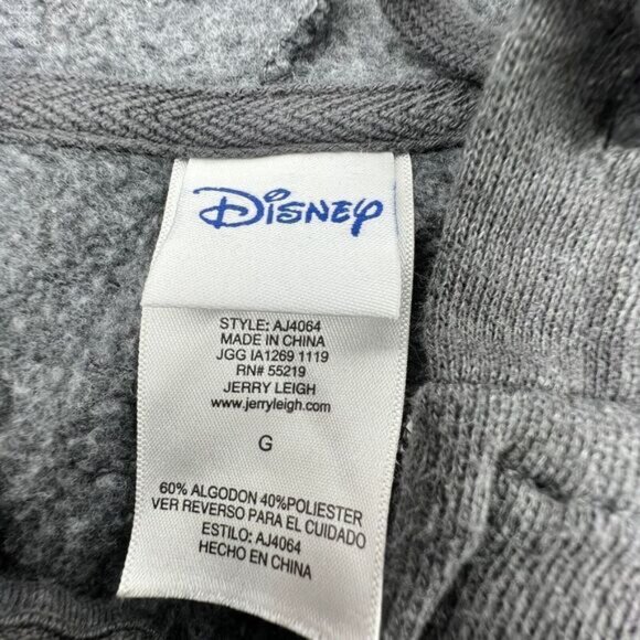 Disney Gray Full Zip Hoodie Mickey Mouse Size Large - Picture 2 of 3